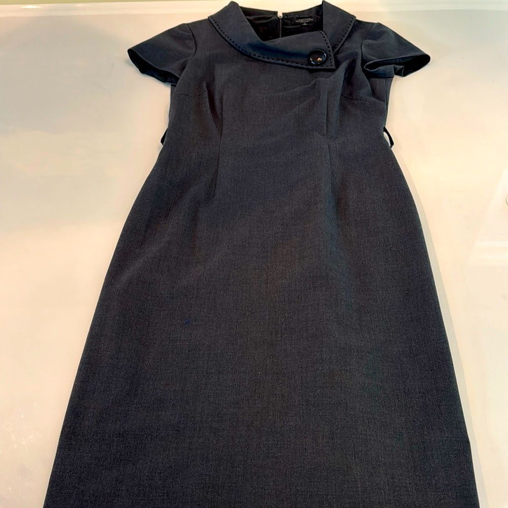Tahari grey business dress